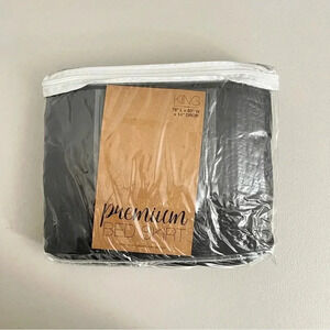 Bedskirt Size King Color Gray Pleated Corners Hypoallergenic New